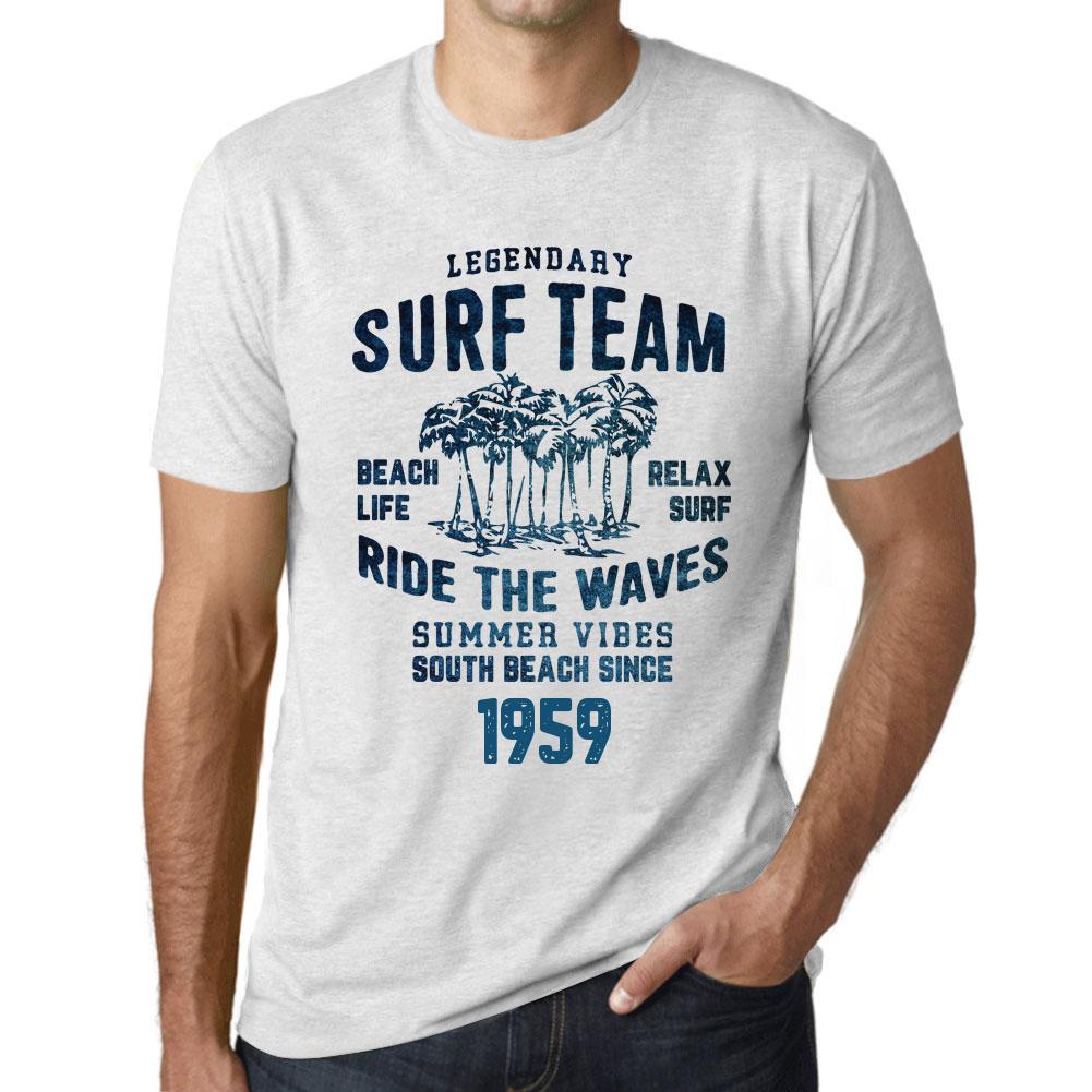 Ultrabasic Vintage T-shirt voor heren Grafisch T-shirt Surf Team 1959 Vintage Wit