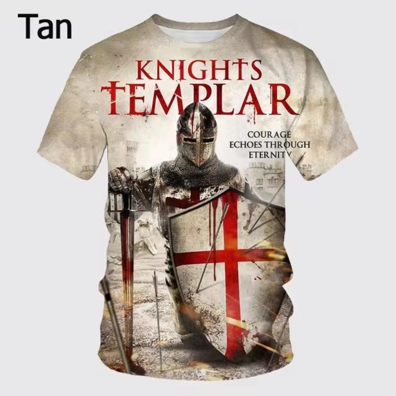 Forever Men summer Knights Templar Graphic T Shirt Men 3D God Wills It Print Tee Shirts Cruciata Teutonic Order T-shirt Cool Cross Short Sleeve