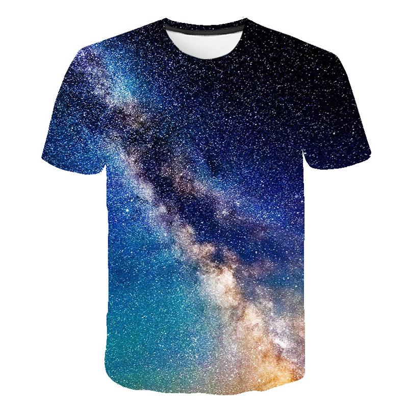 TIP723 Vast Universe Galaxy Grafische 3D Print T-shirts Zomermode Heren T-shirts Met Trend Knappe Casual O-hals Hip Hop T-shirt