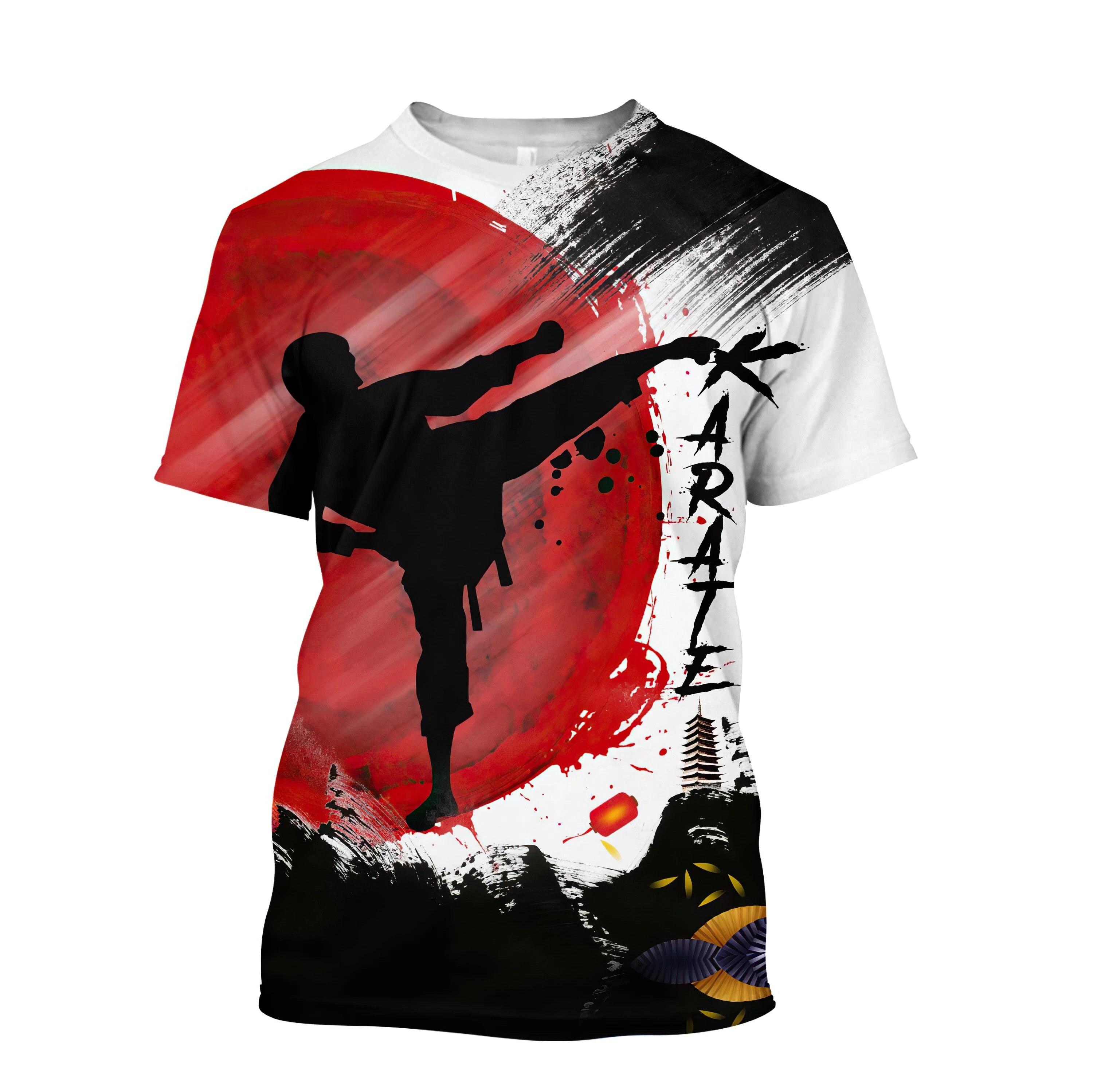 ETST WENDY 005 Japan Training T-shirt Mannen 3d Karate Gedrukt Tee Tops Oversized Korte Mouwen Hoogwaardige Sportkleding Mannen Sneldrogende t-shirt