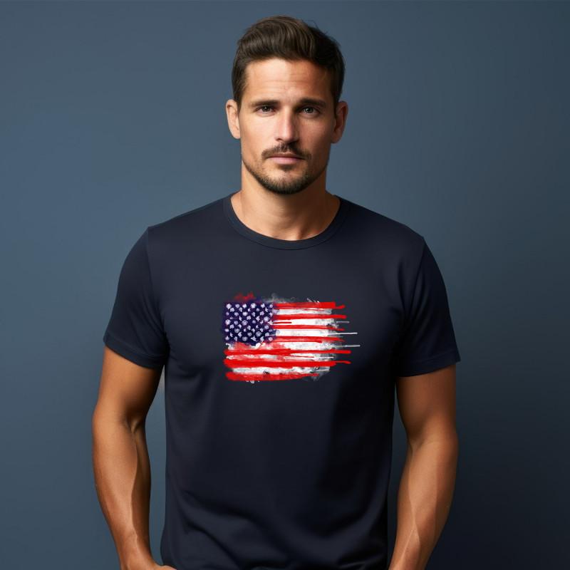 Le Roi du Tshirt T-shirt Homme - AMERICAN SPATTER FLAG