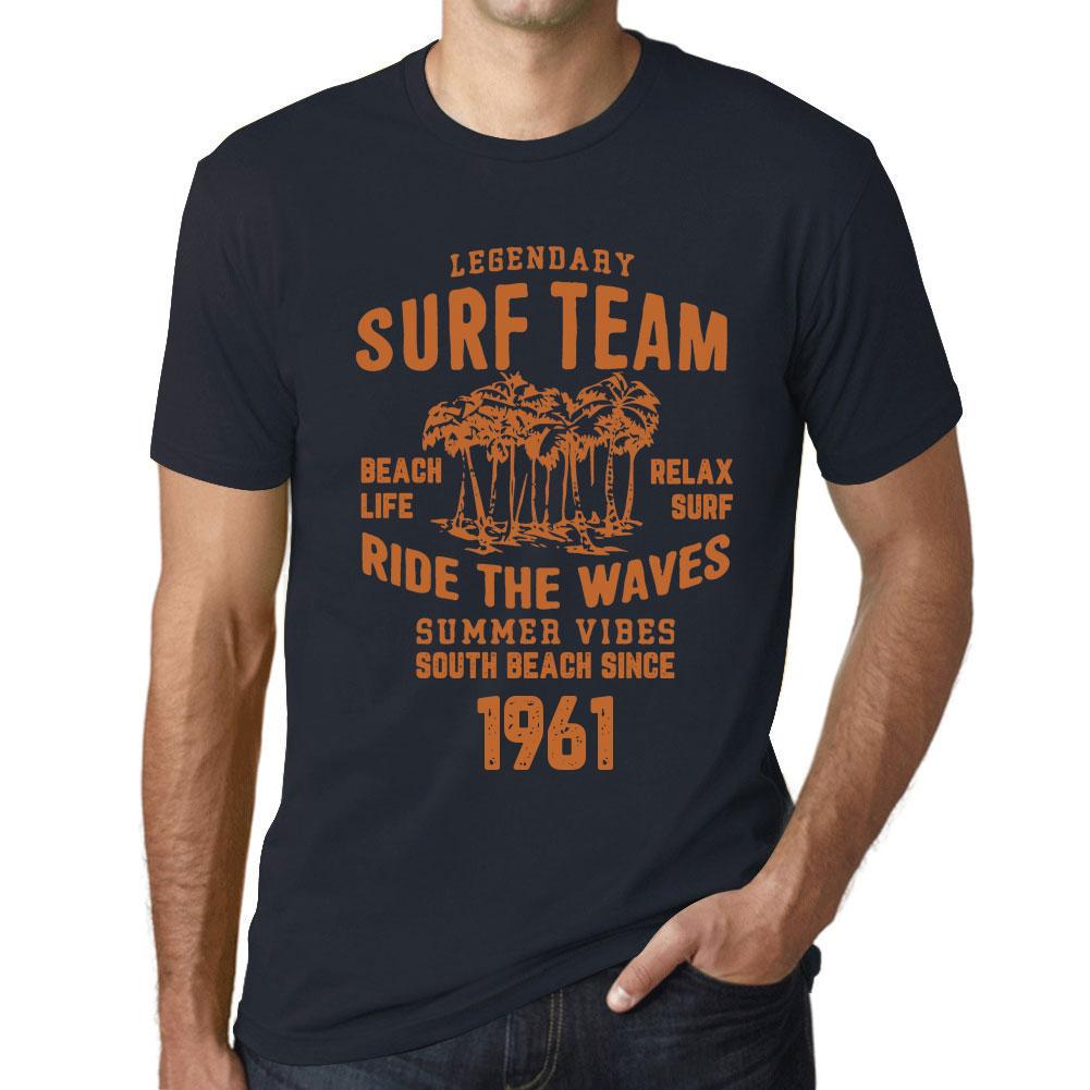 Ultrabasic Vintage T-shirt voor heren Grafisch T-shirt Surf Team 1961 Marine