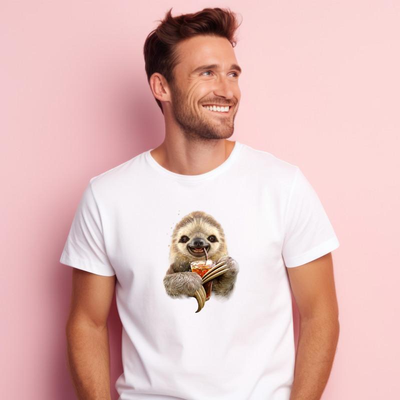 Le Roi du Tshirt T-shirt Homme - SLOTH AND DRINK