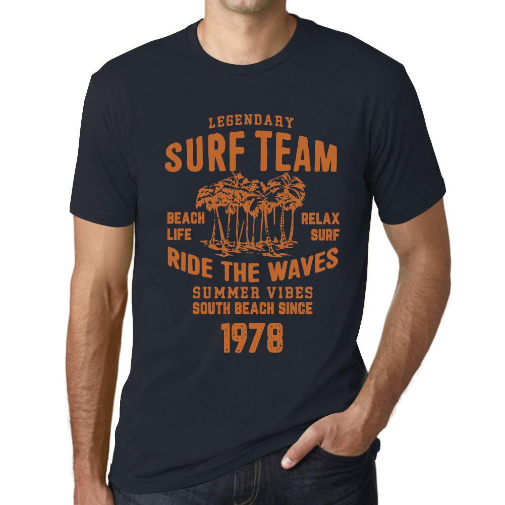 Ultrabasic Heren Vintage T-shirt Grafisch T-shirt Surf Team 1978 Marine