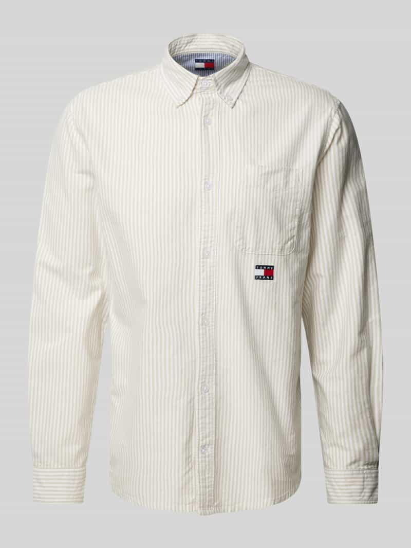 Tommy Jeans Regular fit vrijetijdsoverhemd met labelstitching, model 'OXFORD'