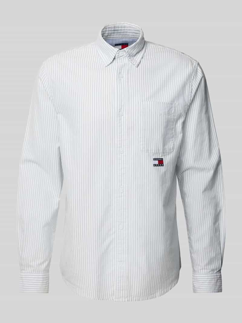 Tommy Jeans Regular fit vrijetijdsoverhemd met labelstitching, model 'OXFORD'