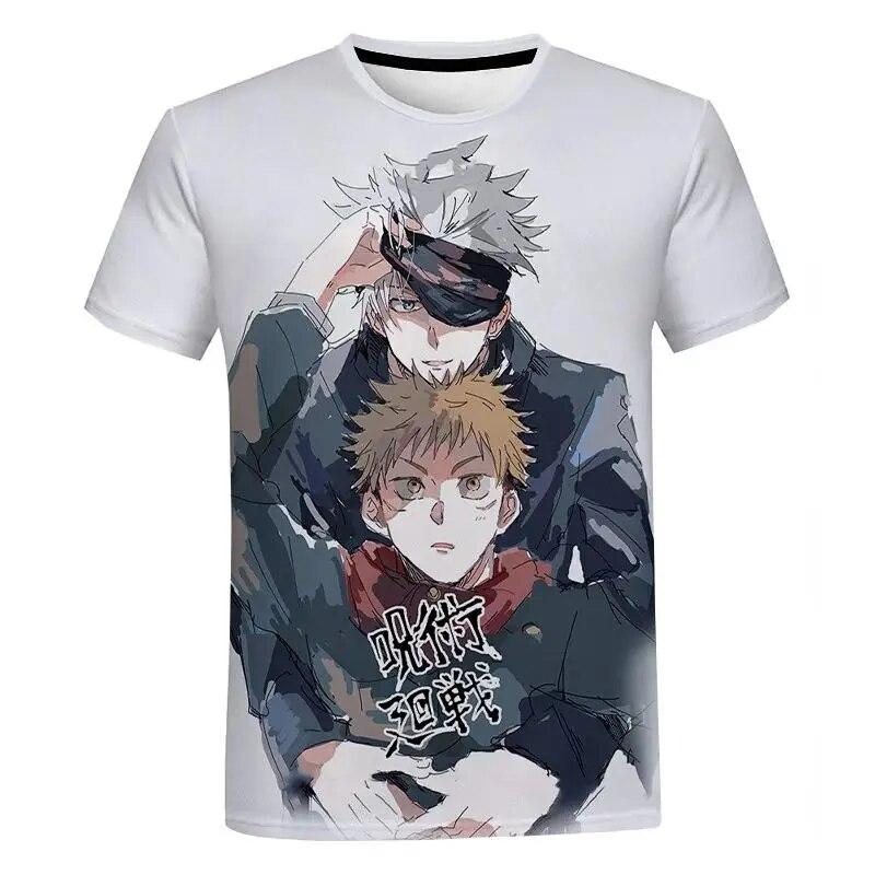 Baibao QIQI Zomer heren T-shirt jongenskleding anime 3D-printen T-shirts mode lichtgewicht ademende korte mouw