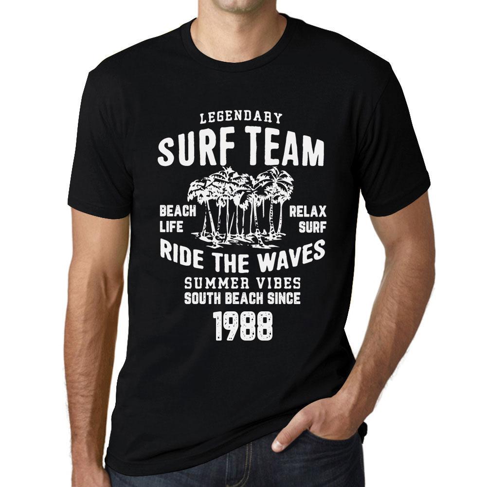 Ultrabasic Heren Vintage T-shirt Grafisch T-shirt Surf Team 1988 Diep Zwart