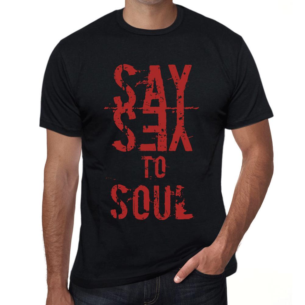 Ultrabasic Vintage T-shirt voor heren Grafisch T-shirt Say Yes to Soul Diepzwart