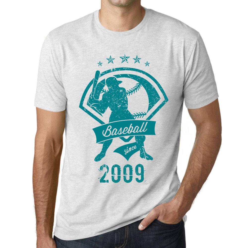 Ultrabasic Vintage T-shirt voor heren Grafisch T-shirt Honkbal sinds 2009 Vintage Wit