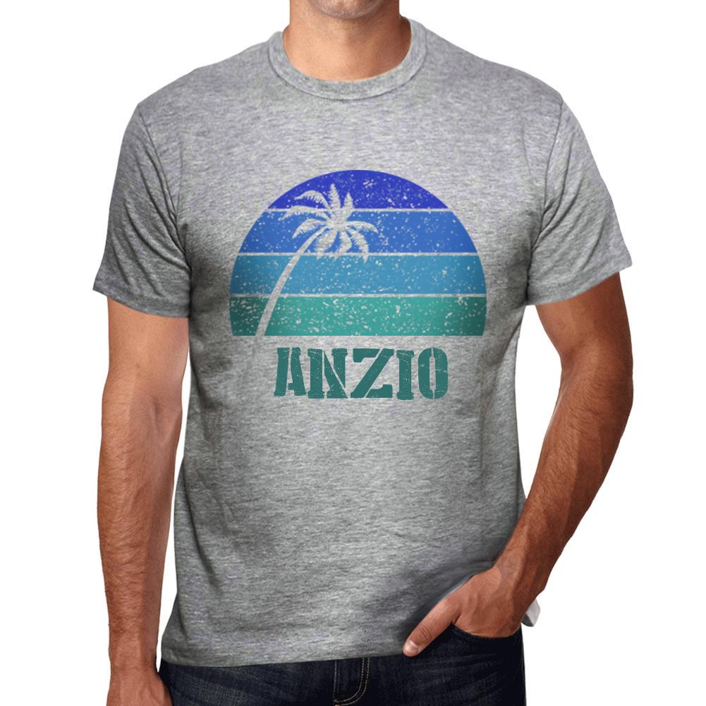 Ultrabasic Vintage T-shirt voor heren, grafisch T-shirt Anzio Sunset grijs gemêleerd