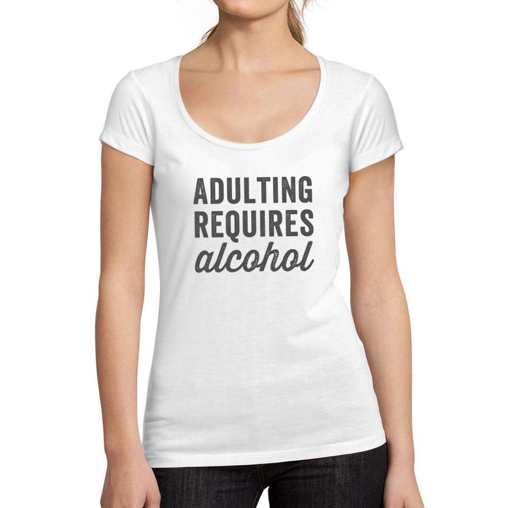 Ultrabasic  T-shirt Femme col Rond Decollete Voor volwassenen is alcohol nodig