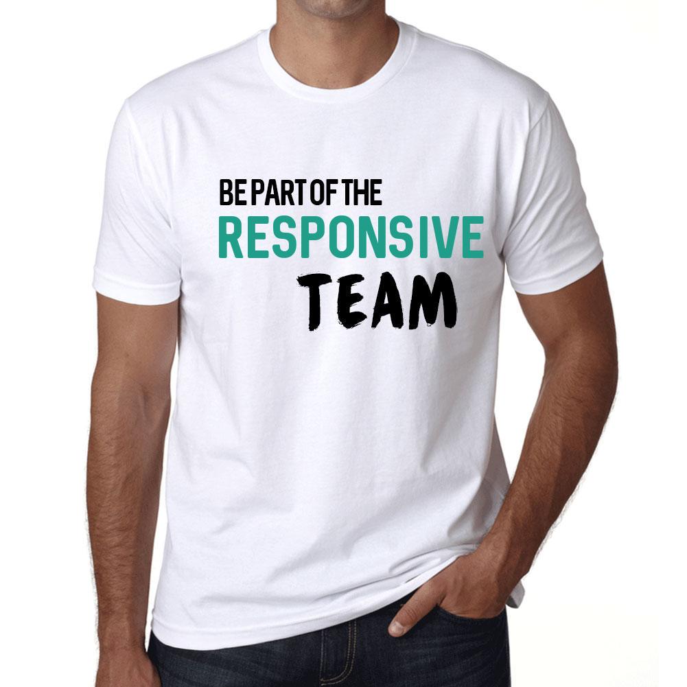 Ultrabasic Vintage T-shirt voor heren, grafisch T-shirt, maak deel uit van het responsieve team Wit