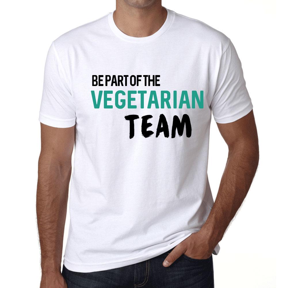 Ultrabasic Mannen Vintage T-shirt grafisch T-shirt Maak deel uit van het vegetarische team wit