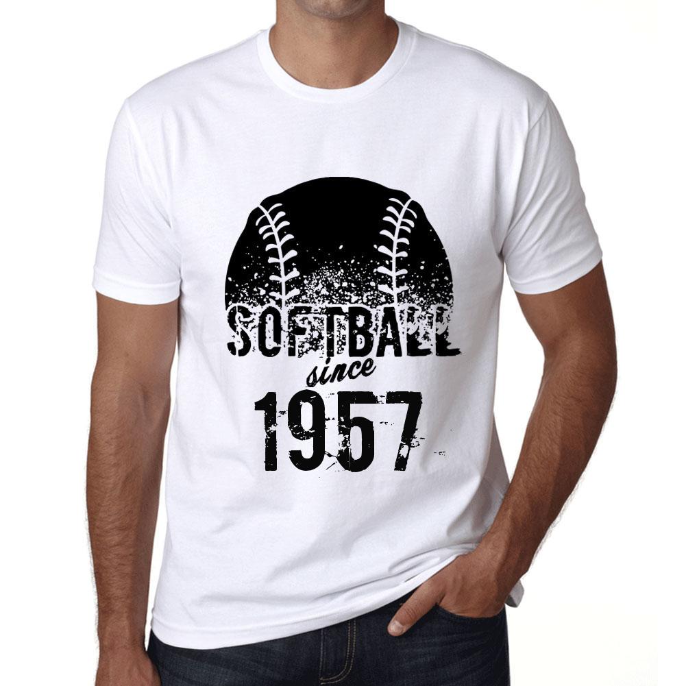 Ultrabasic Vintage T-shirt voor heren Grafisch T-shirt Softbal sinds 1957 Wit XS wit