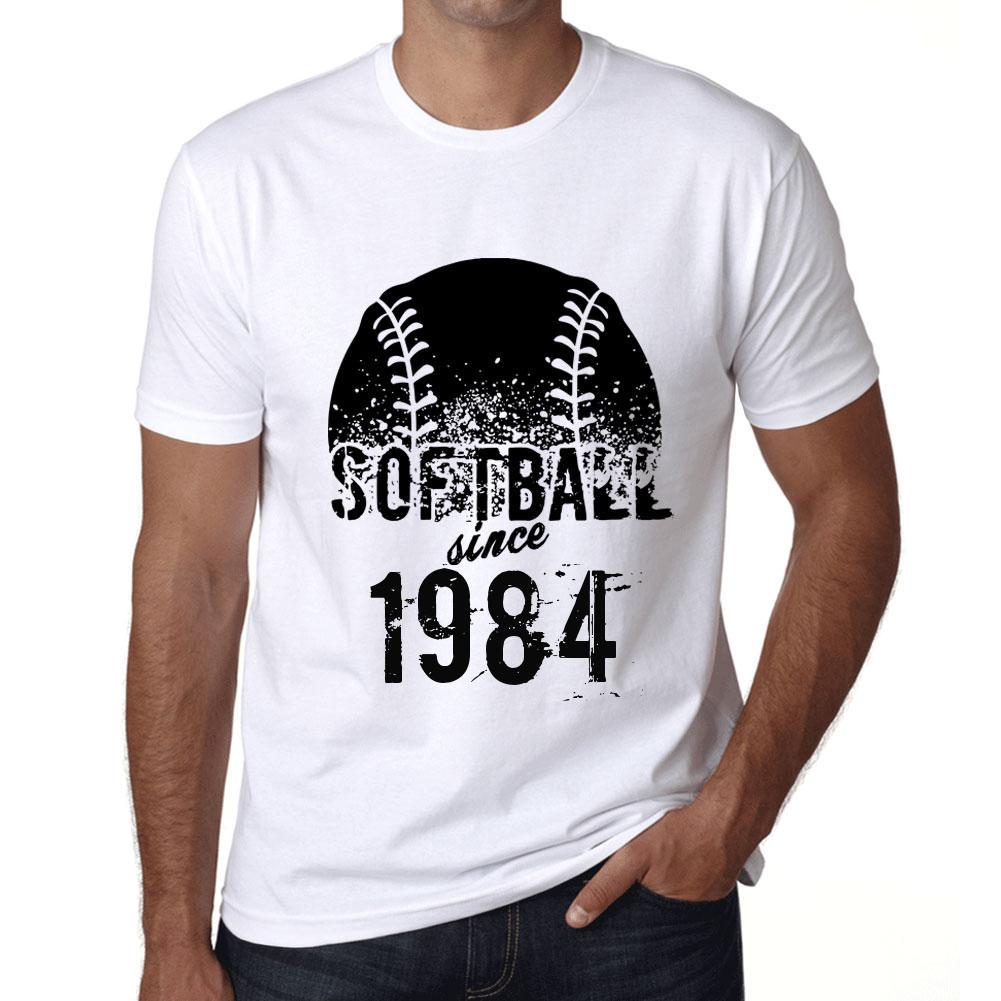 Ultrabasic Vintage T-shirt voor heren Grafisch T-shirt Softbal sinds 1984 Wit XS wit