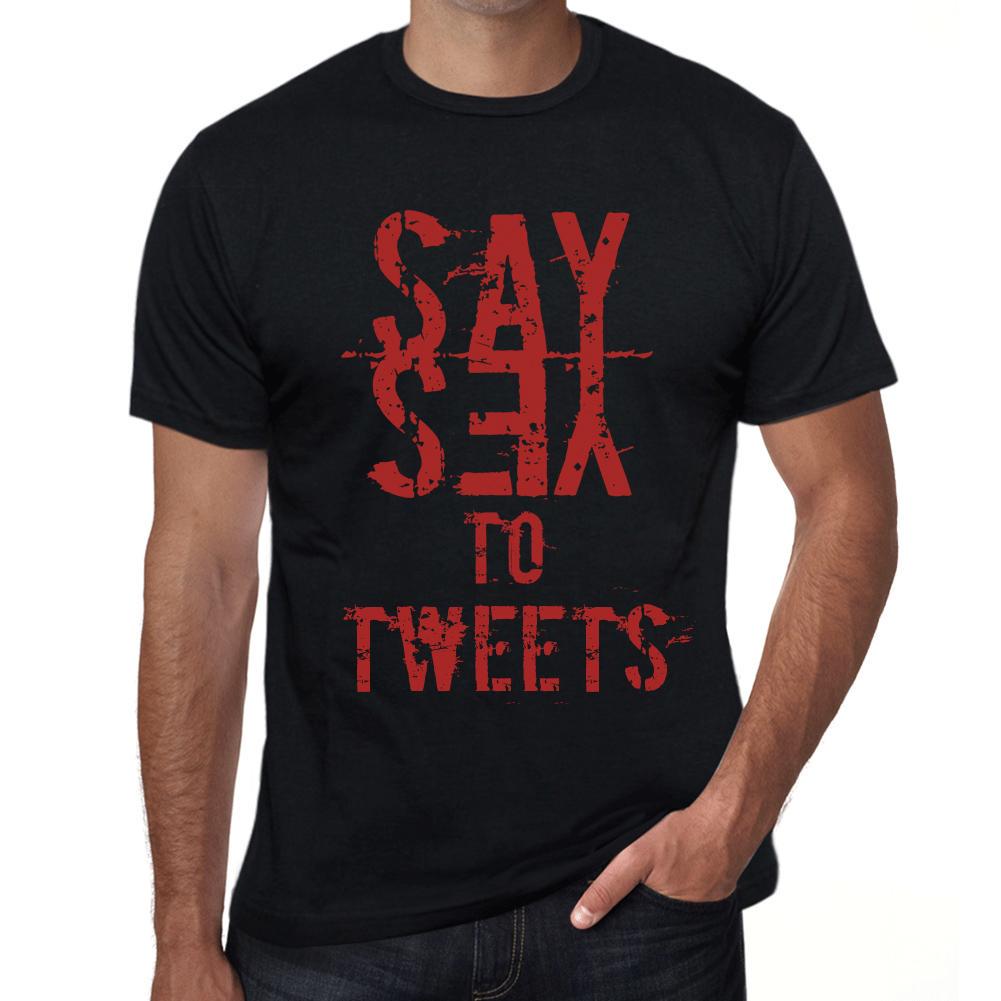 Ultrabasic Vintage T-shirt voor heren Grafisch T-shirt Zeg ja tegen tweets Diepzwart