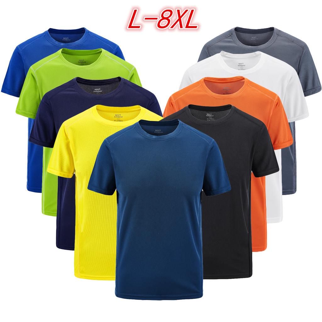 Roses Plus maat L-8XL Casual outdoor-T-shirt voor heren, sport, sneldrogende, ademende tops