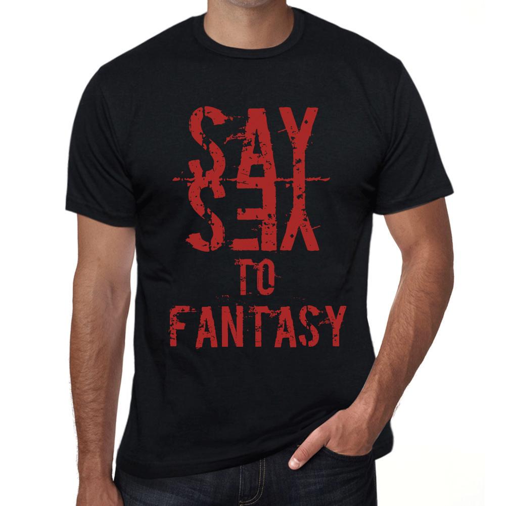 Ultrabasic Vintage T-shirt voor heren, grafisch T-shirt Zeg ja tegen Fantasy Deep Black