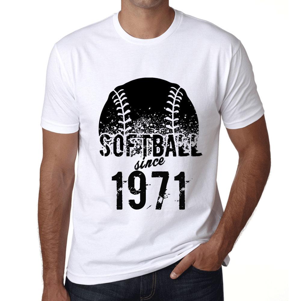 Ultrabasic Vintage T-shirt voor heren Grafisch T-shirt Softbal sinds 1971 Wit