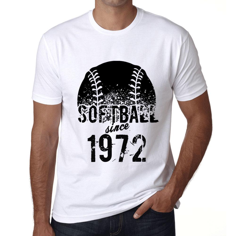 Ultrabasic Vintage T-shirt voor heren Grafisch T-shirt Softbal sinds 1972 Wit