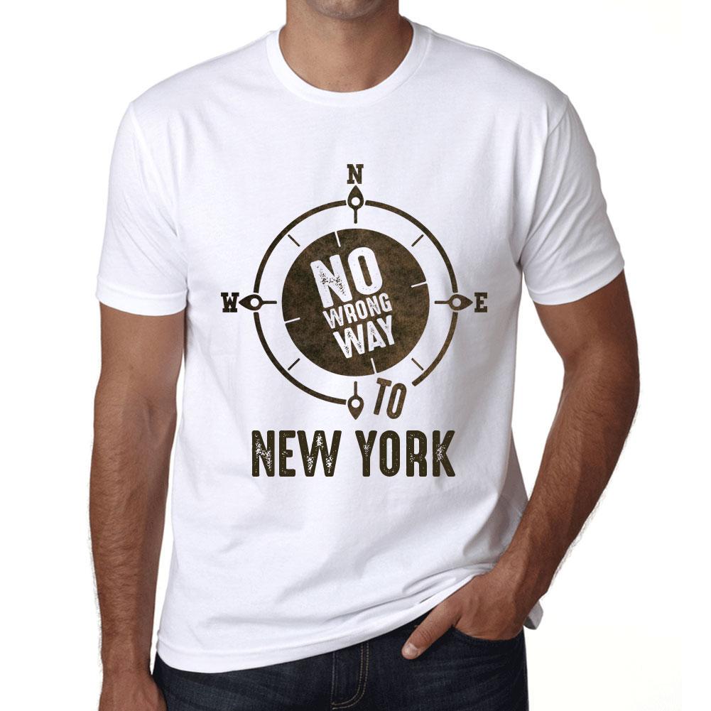 Ultrabasic Heren Vintage T-shirt Grafisch T-shirt Geen verkeerde manier New York Wit