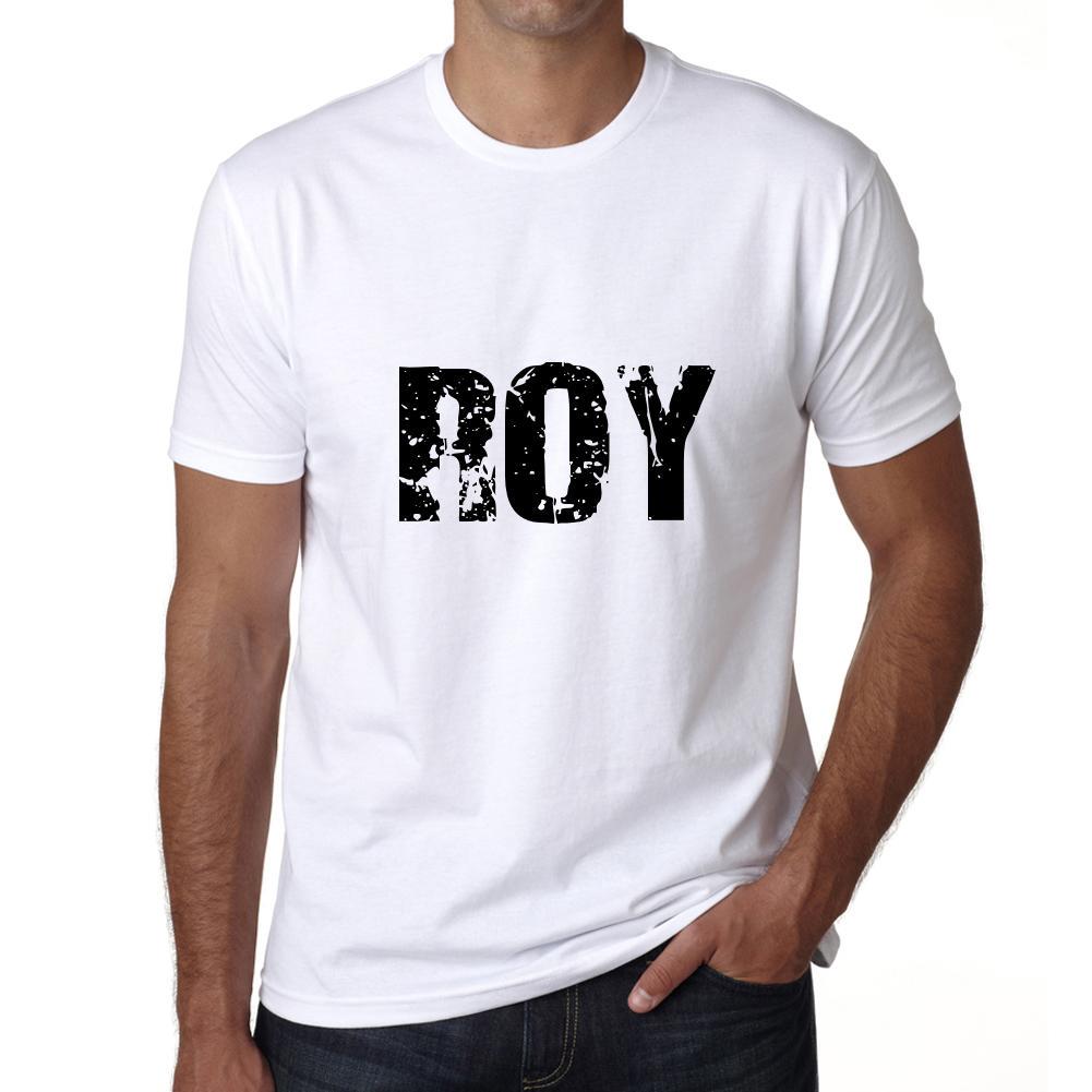 Ultrabasic Homme Graphique Imprime Impressionnant nom de Famille Tee-shirt Idees de cadeau Tee Shirt ROY Blanc