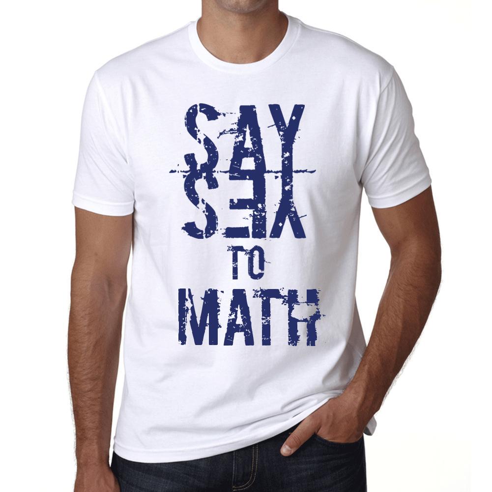 Ultrabasic Vintage T-shirt voor heren, grafisch T-shirt Zeg ja tegen Math Wit