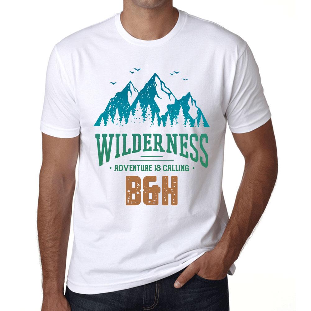 Ultrabasic Vintage T-shirt voor heren Grafisch T-shirt Wildernis B&H Wit