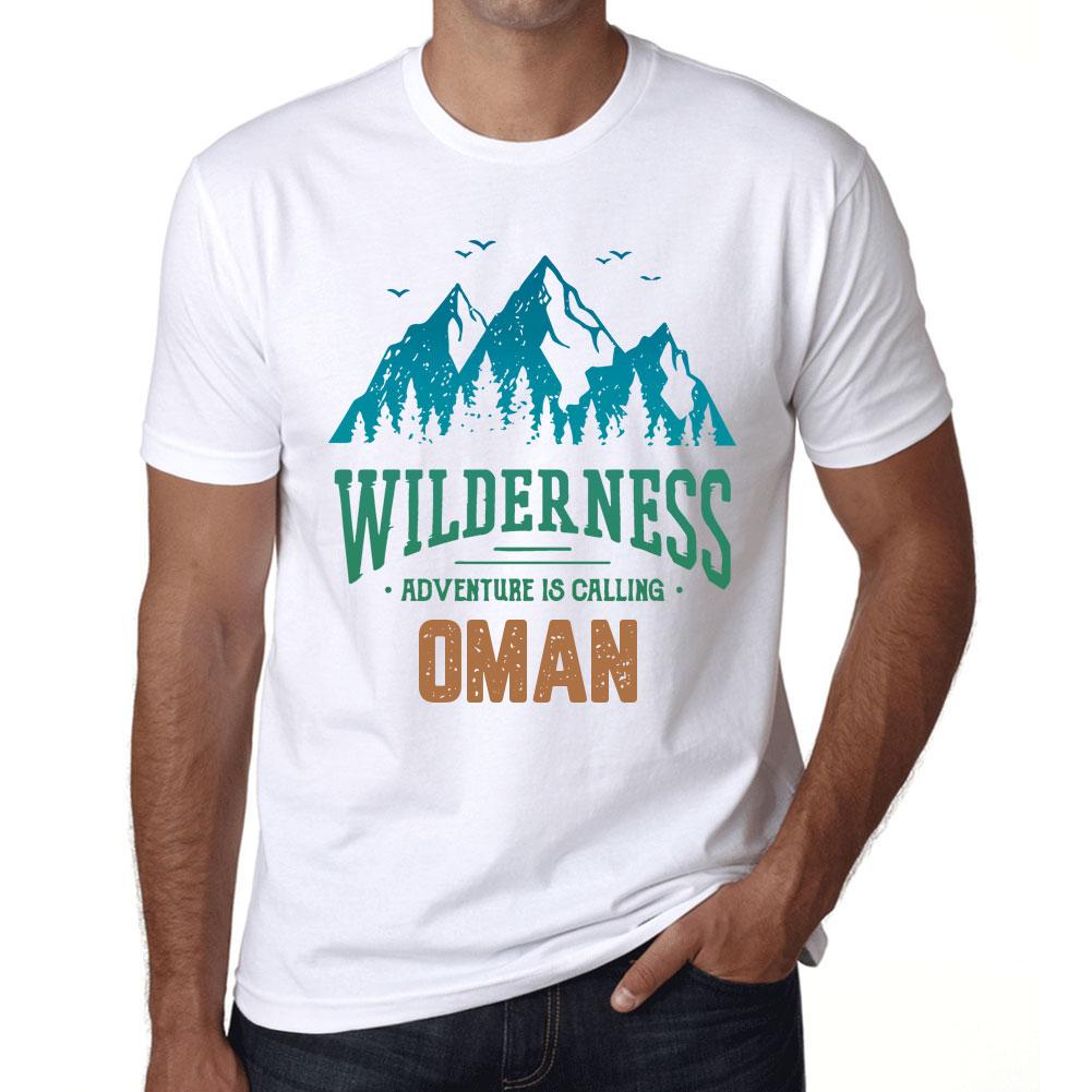 Ultrabasic Vintage T-shirt voor heren Grafisch T-shirt Wildernis Oman Wit