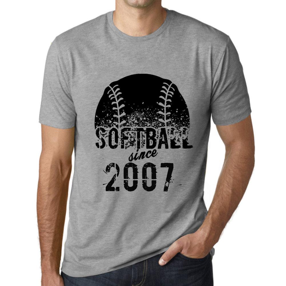 Ultrabasic Heren T-shirt Grafisch Softbal Sinds 2007 Gris Chine