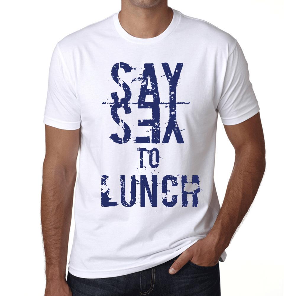 Ultrabasic Vintage T-shirt voor heren, grafisch T-shirt Zeg ja tegen lunch Wit