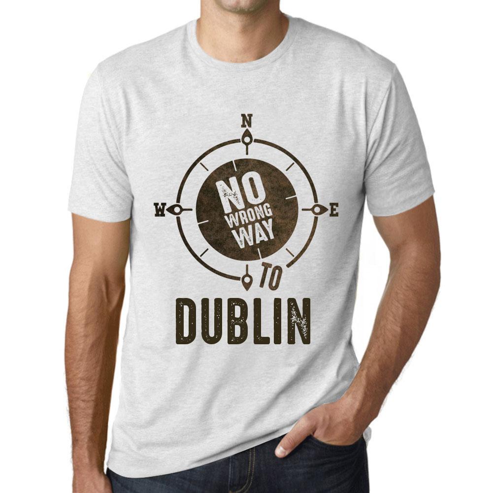 Ultrabasic Heren Vintage T-shirt Grafisch T-shirt Geen verkeerde manier Dublin Vintage Wit