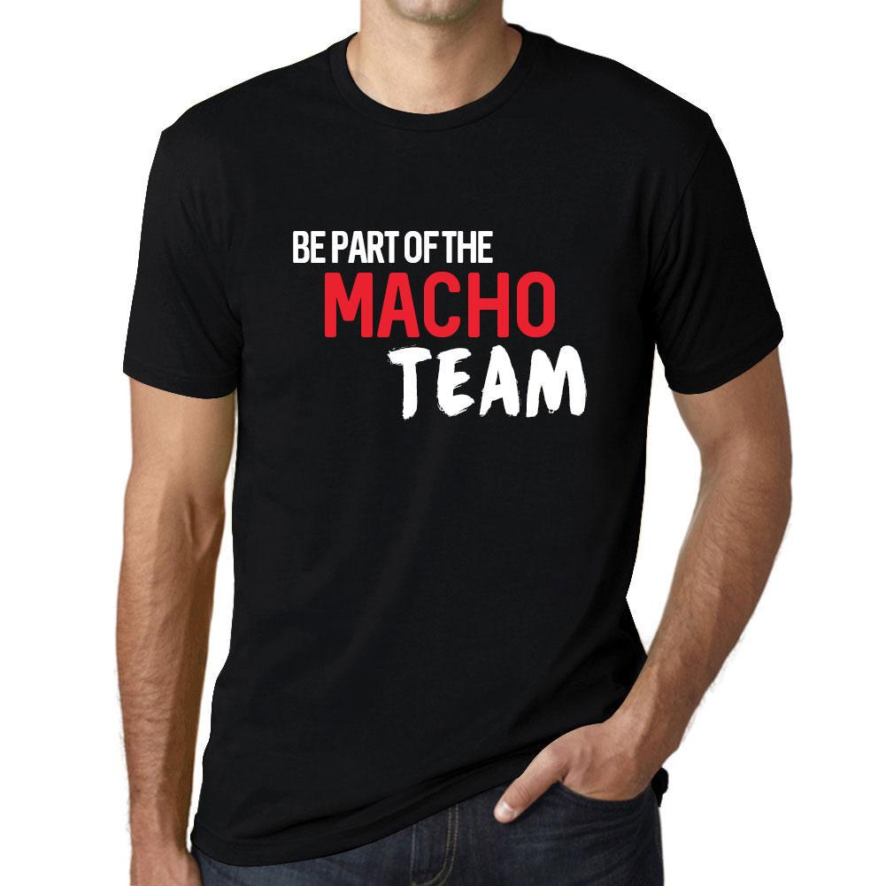 Ultrabasic Heren Vintage T-shirt Grafische T-shirt Maak deel uit van het Macho-team Diepzwarte witte tekst