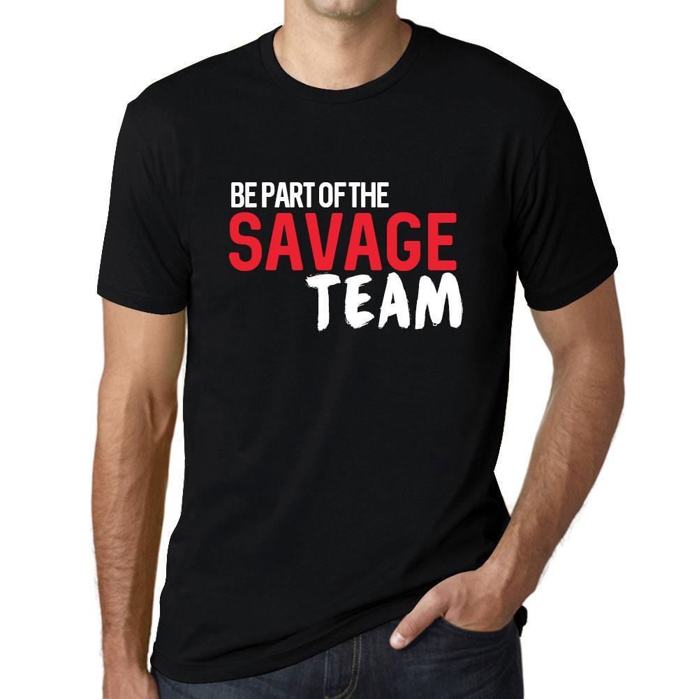 Ultrabasic Heren Vintage T-shirt Grafisch T-shirt Maak deel uit van het Savage Team Diepzwarte witte tekst