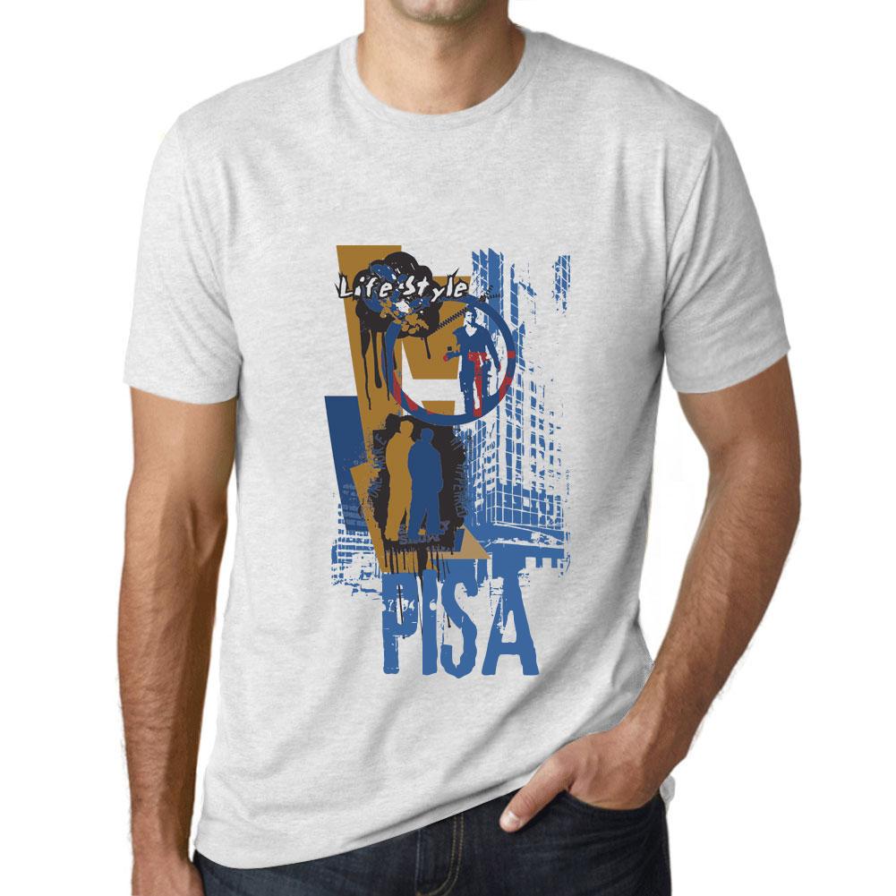 Ultrabasic Vintage T-shirt voor heren Grafisch T-shirt PISA Lifestyle Vintage Wit