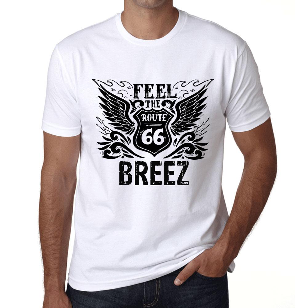 Ultrabasic Vintage T-shirt voor heren Grafisch T-shirt Voel de BREEZ Wit