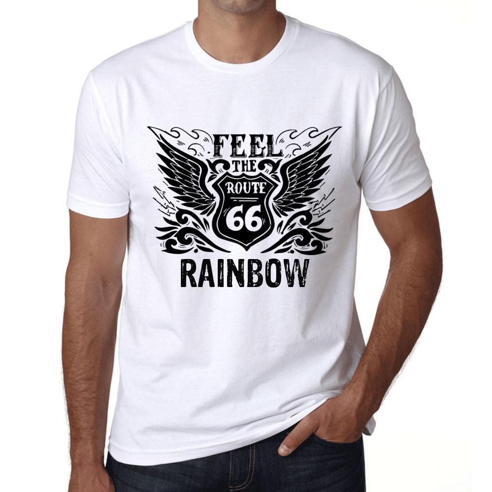 Ultrabasic Vintage T-shirt voor heren Grafisch T-shirt Voel de regenboog Wit