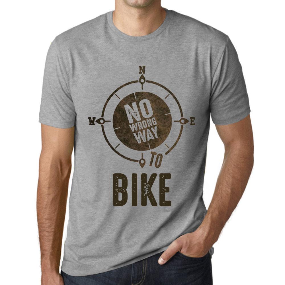 Ultrabasic Vintage T-shirt voor heren Grafisch T-shirt Geen verkeerde manier Fiets grijs gemêleerd