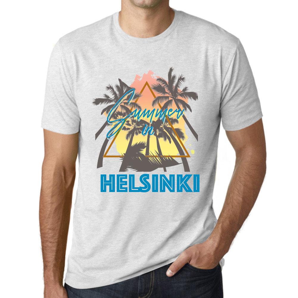 Ultrabasic Heren Vintage T-shirt Grafisch T-shirt Zomer Driehoek Helsinki Vintage Wit