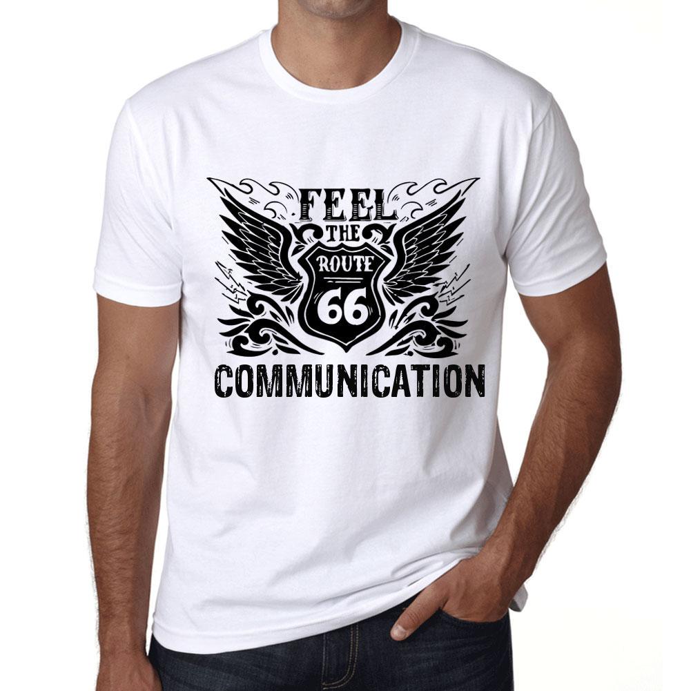 Ultrabasic Vintage T-shirt voor heren Grafisch T-shirt Voel de communicatie Wit