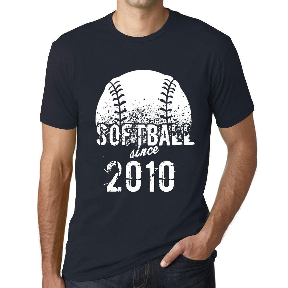 Ultrabasic Vintage T-shirt voor heren Grafisch T-shirt Softbal sinds 2010 Marine