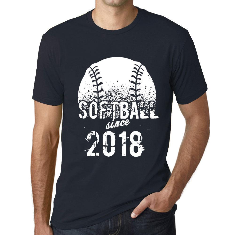 Ultrabasic Vintage T-shirt voor heren Grafisch T-shirt Softbal sinds 2018 Marine