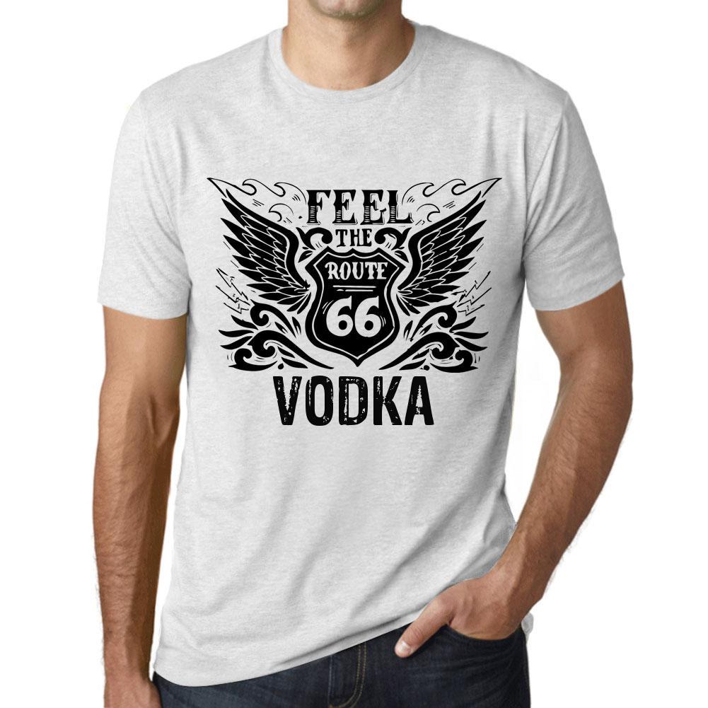 Ultrabasic Vintage T-shirt voor heren Grafisch T-shirt Voel de wodka Vintage wit