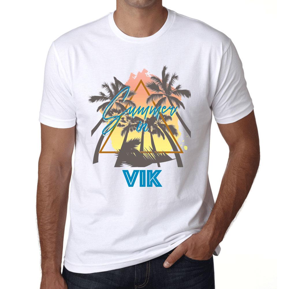 Ultrabasic Heren Vintage T-shirt Grafisch T-shirt Zomer Driehoek Vik Wit