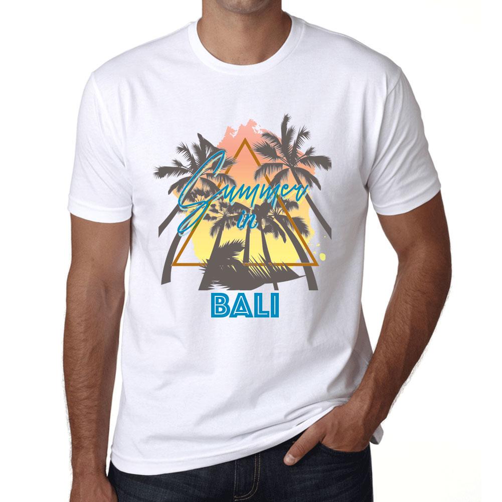 Ultrabasic Heren Vintage T-shirt Grafisch T-shirt Zomer Driehoek Bali Wit