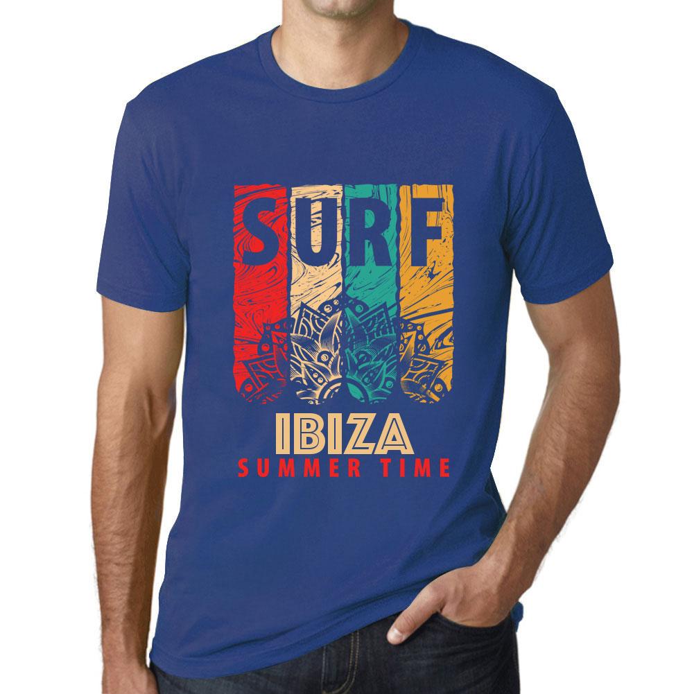 Ultrabasic Vintage T-shirt voor heren Grafisch T-shirt Surf Summer Time Ibiza Koningsblauw