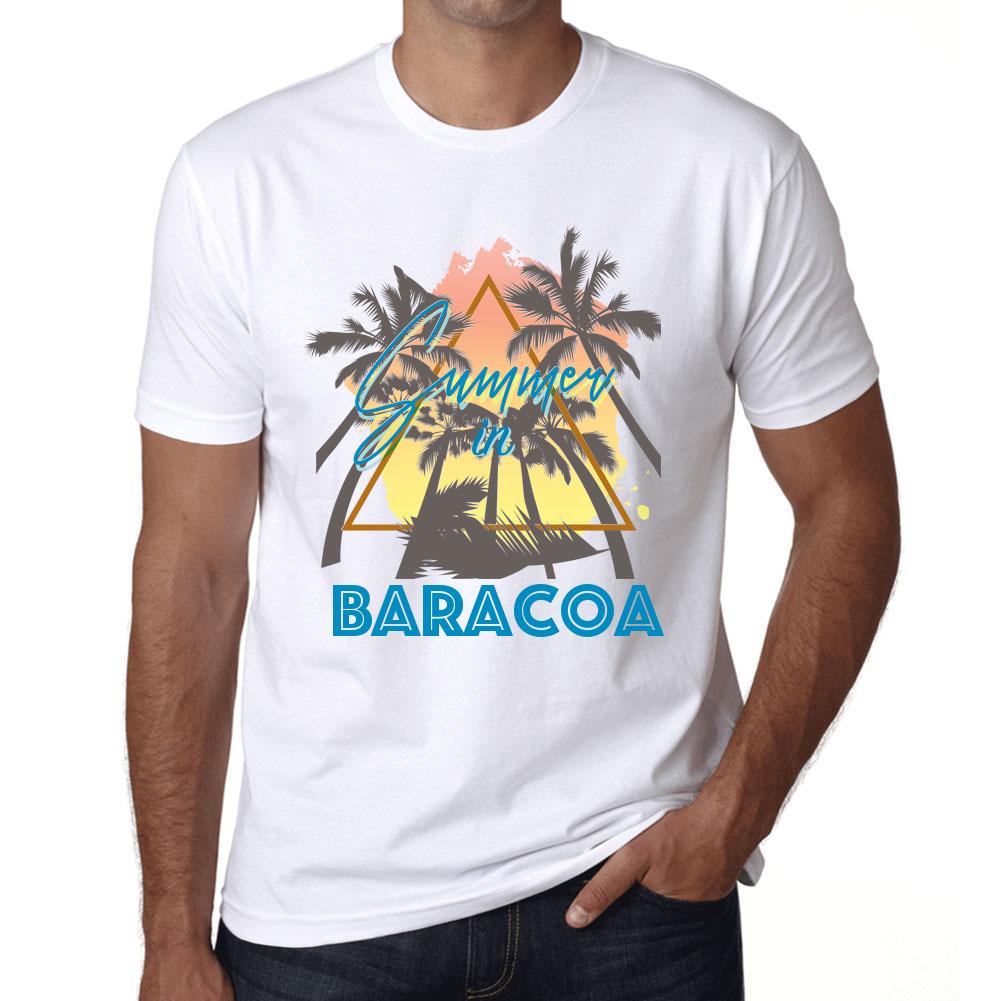 Ultrabasic Heren Vintage T-shirt Grafisch T-shirt Zomer Driehoek Baracoa Wit