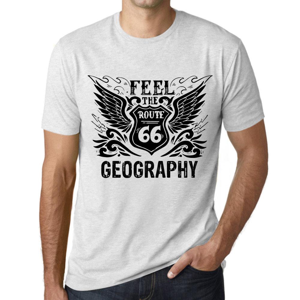 Ultrabasic Heren vintage T-shirt Grafisch T-shirt Voel de geografie Vintage wit