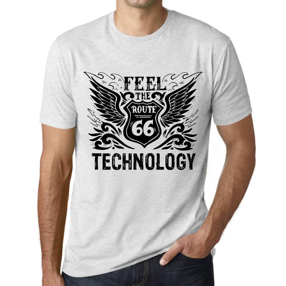 Ultrabasic Vintage T-shirt voor heren Grafisch T-shirt Voel de technologie Vintage Wit